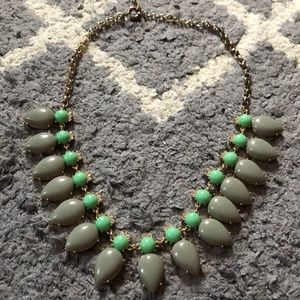 JCREW statement necklace grey/ green